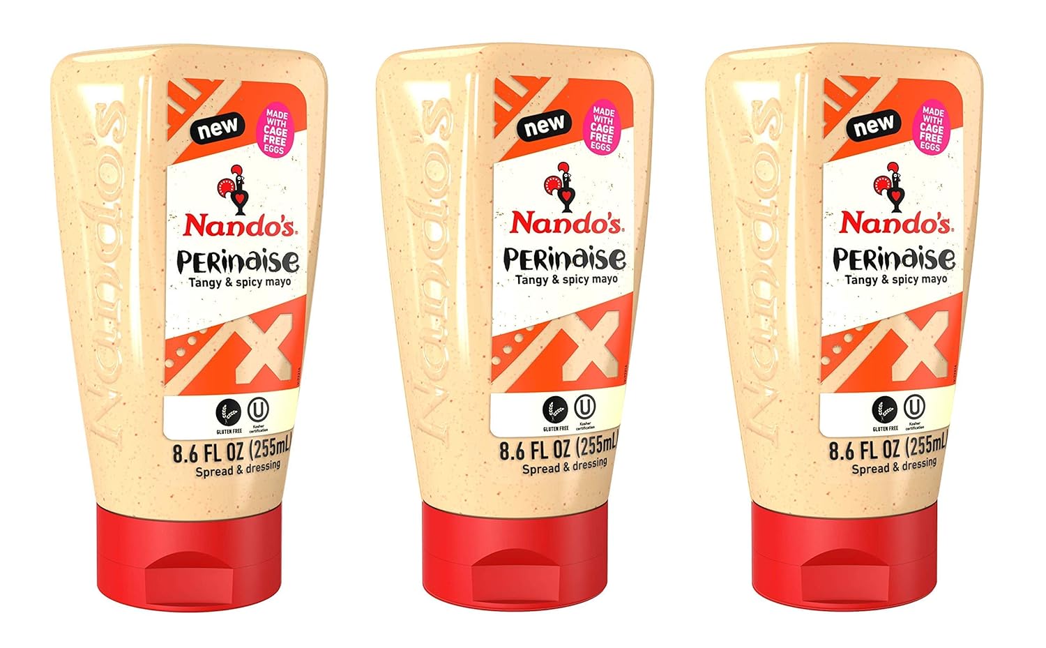 Nando's Original Spicy Mayo PERinaise - Flavored Mayonnaise Spread & Dressing - Gluten Free - 8.6 fl oz (3 Pack)