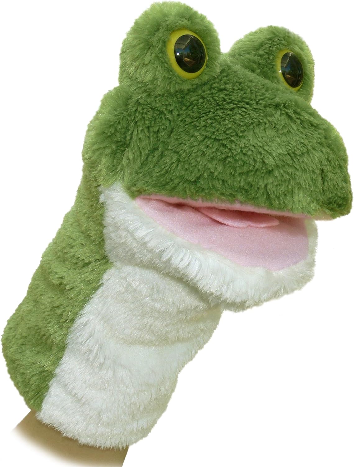 Aurora® Interactive Hand Puppet Frog Stuffed Animal - Storytelling Adventures - Playful Learning - Green 10 Inches