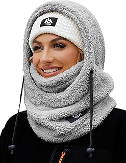 Balaclava Fleece Ski Mask for Men Women Winter Face Masks Windproof Hooded Scarf Cold Weather Hat Neck Warmer