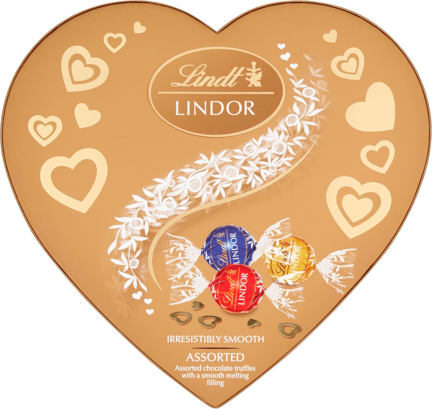 Lindt Lindor Heart Assorted Chocolate Approx 16 balls, 200g - Chocolate Truffles with a Smooth Melting Filling - Gift Present - Easter, Birthday, Celebrations, Congratulations