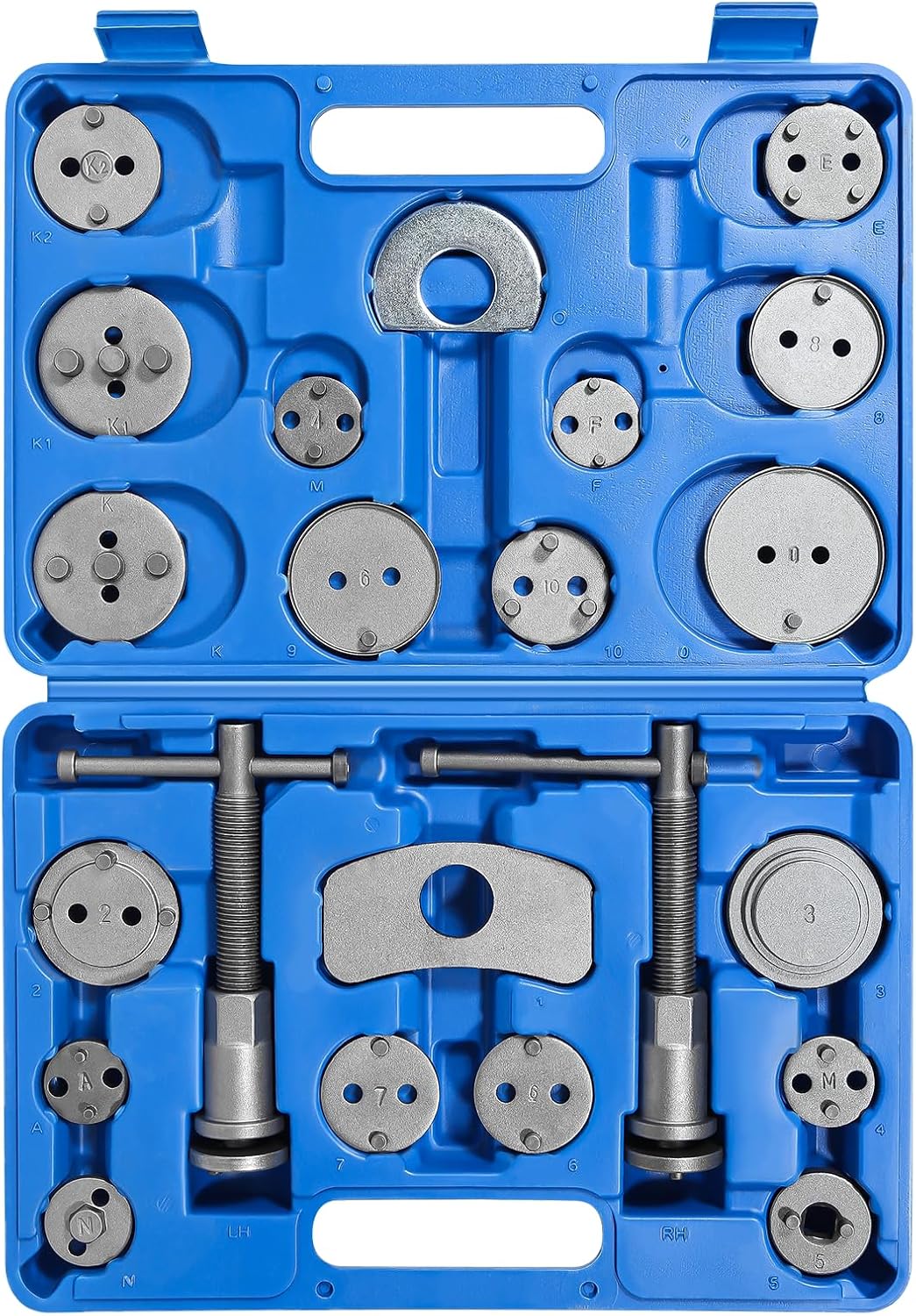 Uten Brake Calliper Tool Sets Disc Brake Pad and Caliper Service Tool Kit, Universal Disc Brake Caliper Wind Back Tool for Brake Pad Replacement Reset 22 Pieces