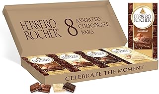 Ferrero Rocher Premium Chocolate Bars, 8 Count Variety Pack, Individually Wrapped, 3.1 oz Each