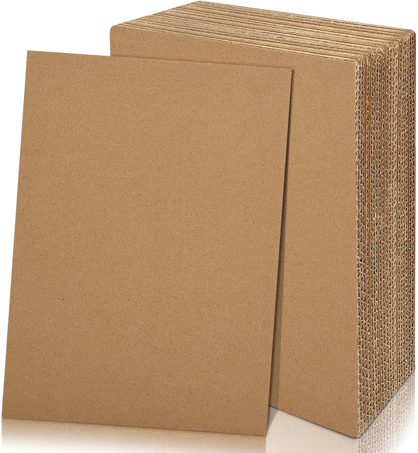 yuejuhe 20 Pack Corrugated Cardboard Sheets, Thick Cardboard Paper A3 A4, Large Kraft Board, Brown Art Craft Paper Sheet for DIY, Packaging, Shipping, Mailing