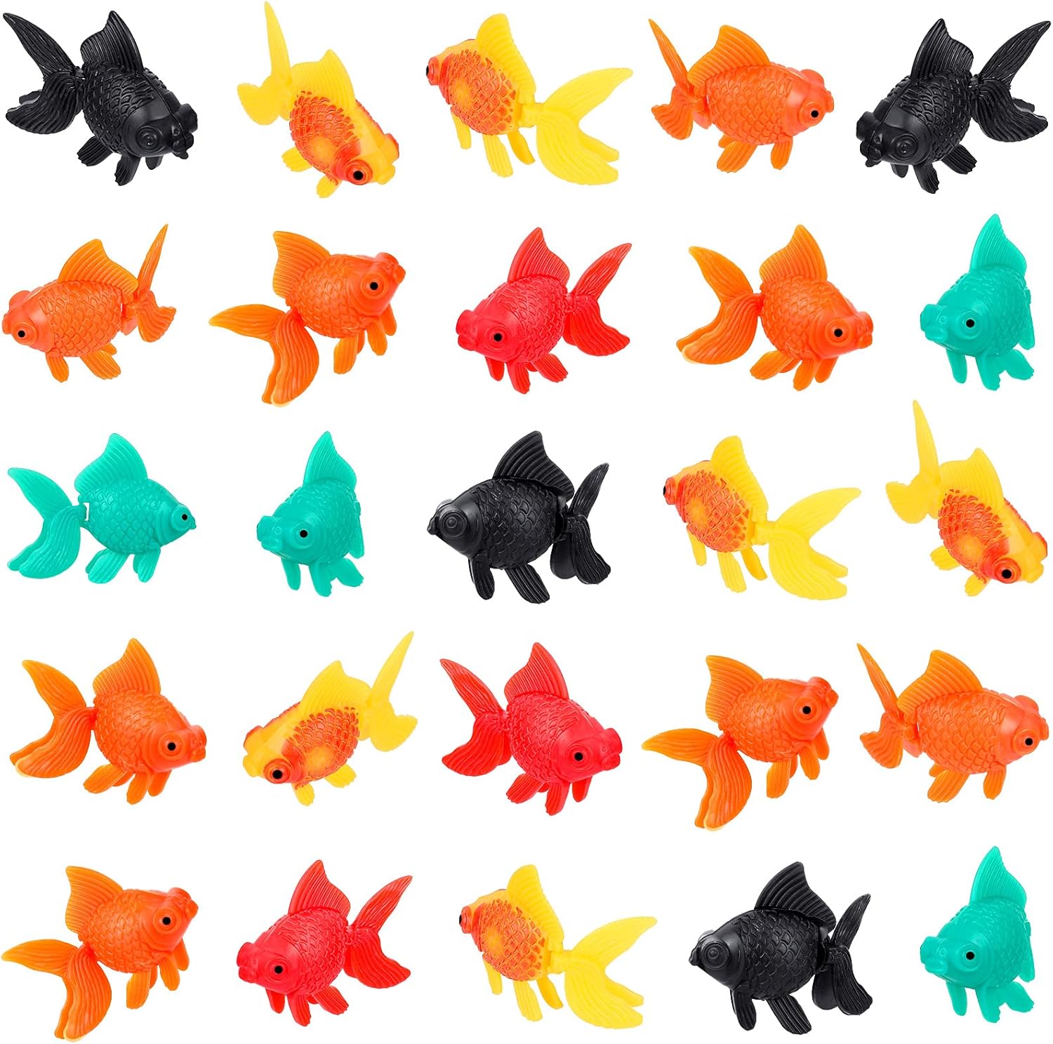 Sumind 30 Pieces Fake Floating Fishes Plastic Fake Goldfish Artificial Aquarium Fishes Colorful Realistic Artificial Moving Fish Ornament Decorations for Aquarium Fish Tank