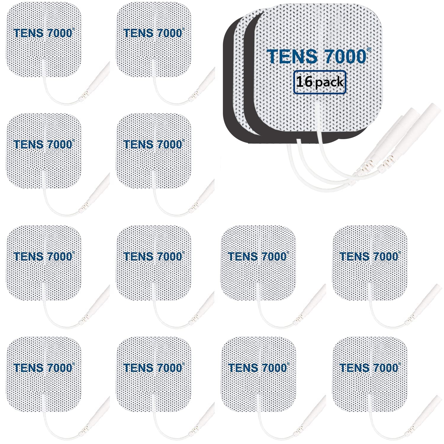 TENS 7000 Official TENS Unit Pads - Premium Quality OTC TENS Pads, 3" Round - Compatible with Most TENS Machines, Replacement Electrodes Value Pack, 16 Count
