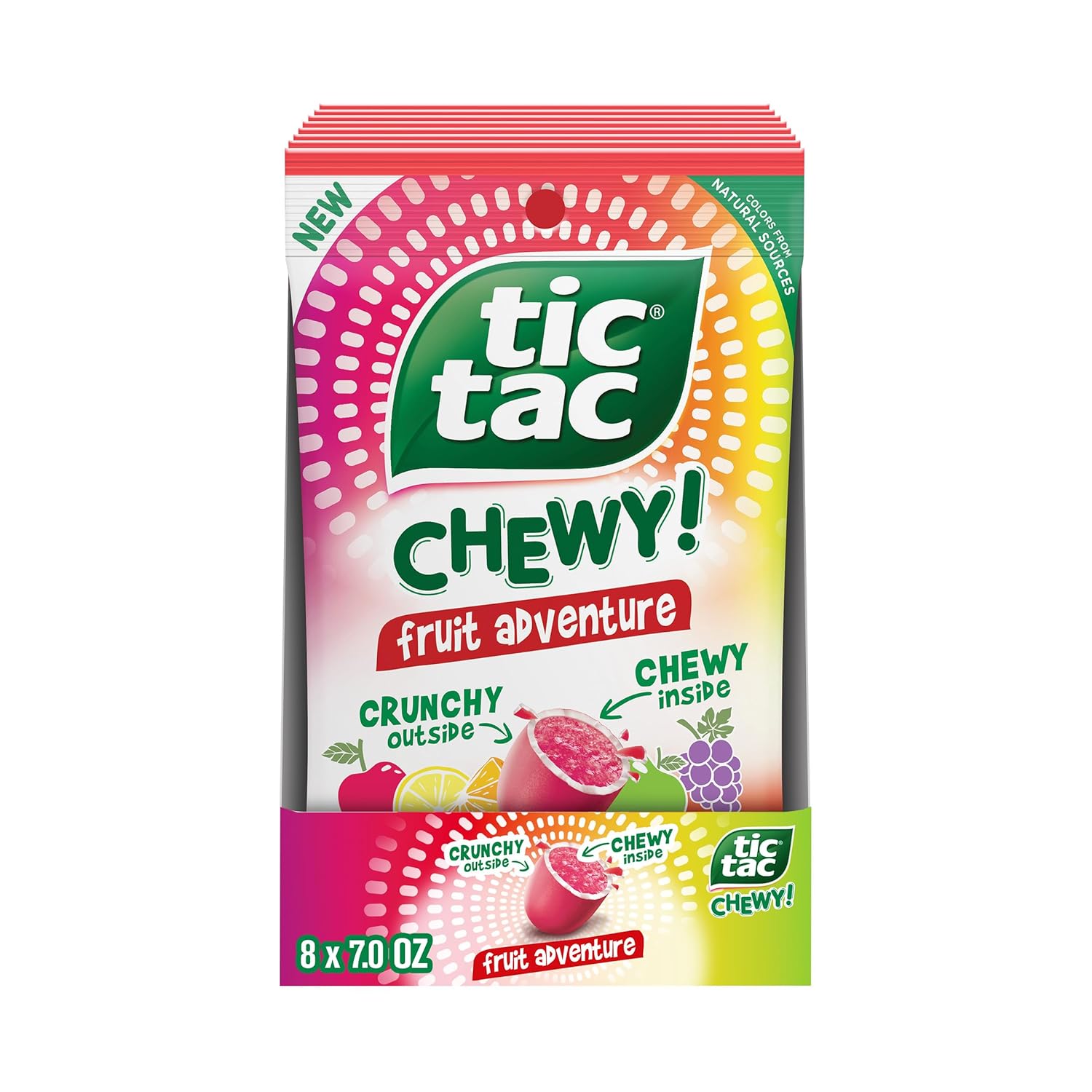TIC TAC CHEWY! Fruit Adventure Candy, Bulk 8 Pack, Fruit Candy, 7 oz Each (Packaging May Vary)