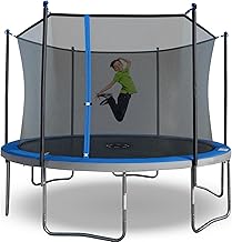 TruJump 12ft Trampoline with UV Resistant Safety Enclosure, ASTM Approved, Safe Padded Frame, Anti Rust Metal Frame, Heavy Duty, Outdoor Fun
