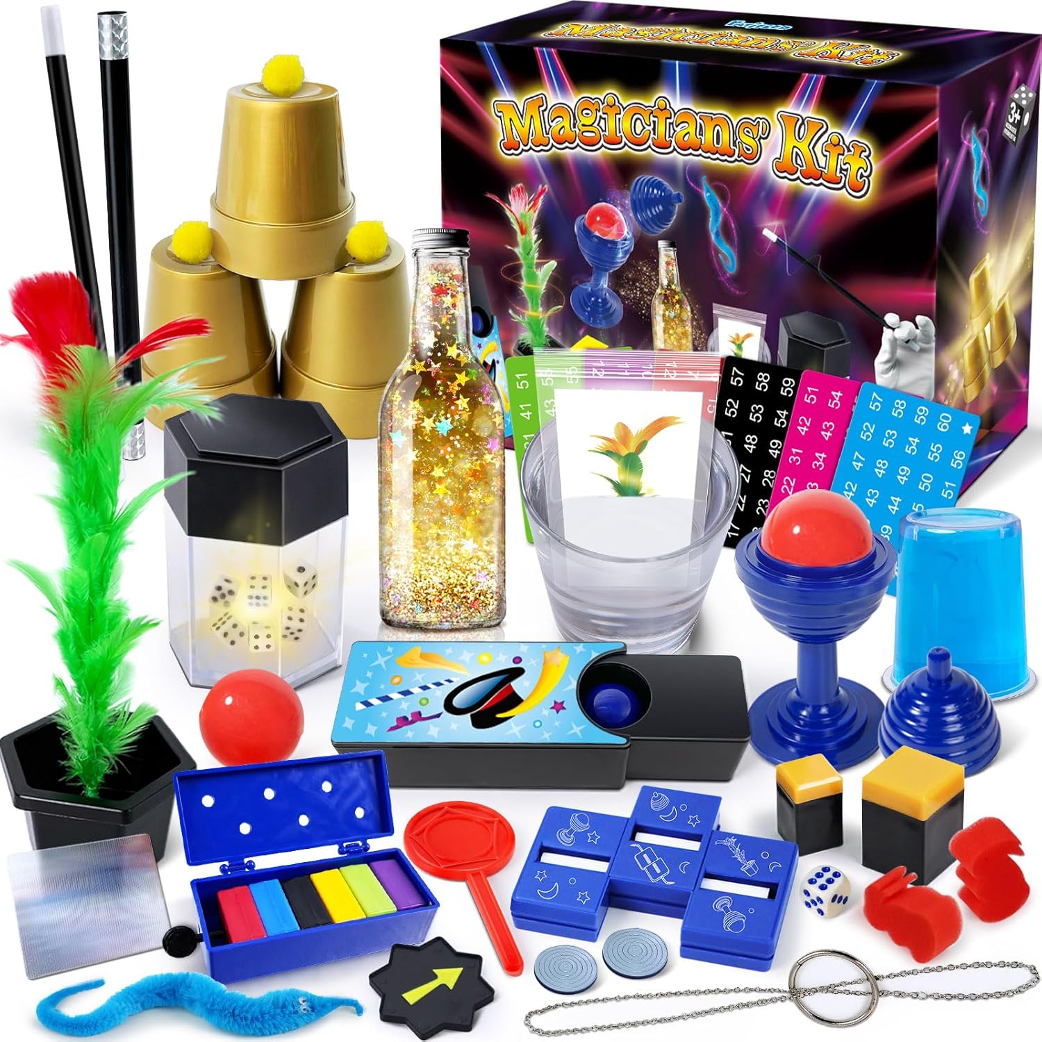 Magic Kit, 50+ Magic Tricks for Kids with Instructions for Each Trick to Perform, Magic Set for Girls Boys Beginners