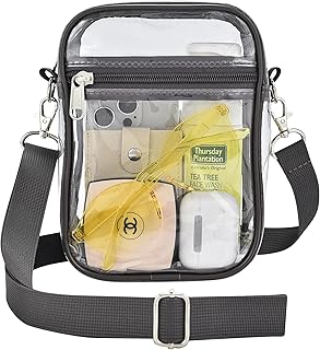 Clear Purse for Women Clear Crossbody Bag for Stadium Events with Removable Straps for Concert Sport Beach
