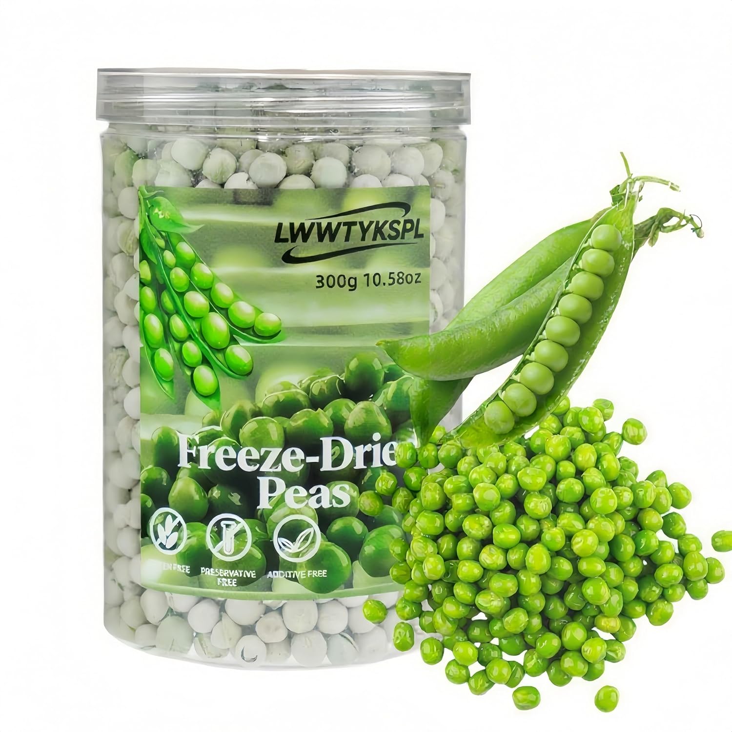 Freeze Dried Peas, 300g 10.58oz Prepping Pantry Staple |Emergency Food Storage | Premium Freeze-Dried Fruits, Freeze-Dried Vegetables, Natural Snack (Pea)