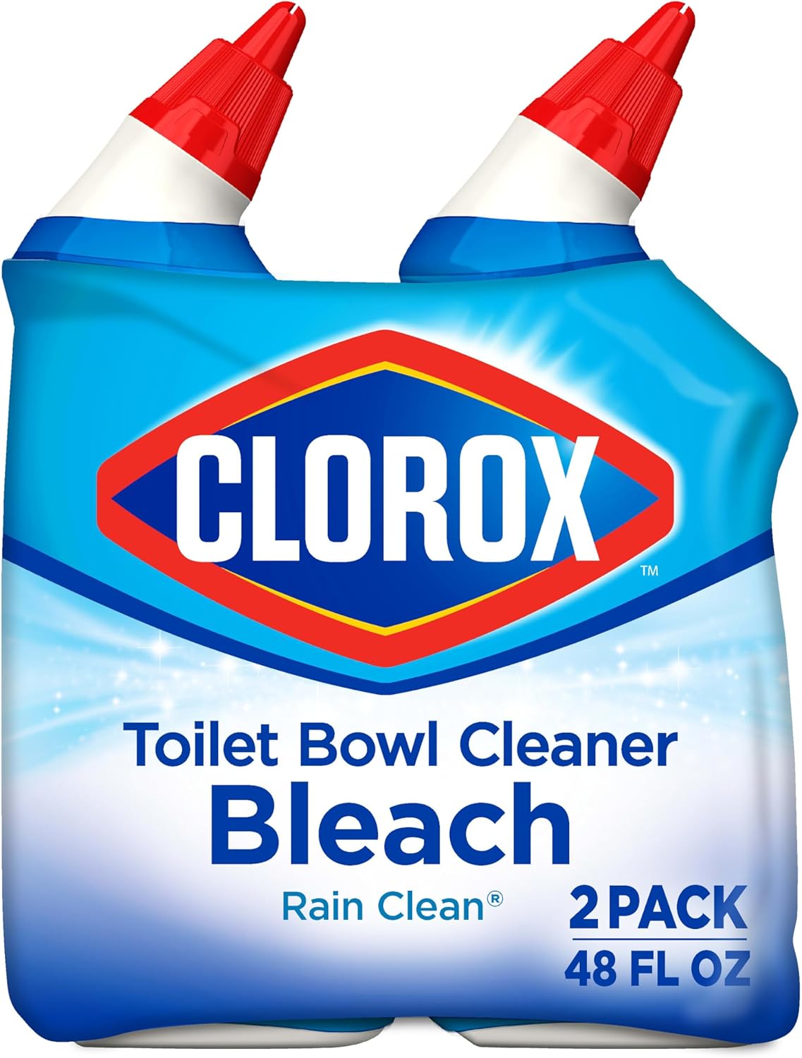 Clorox Toilet Bowl Cleaner, Rain Clean - 24 Ounces, Pack of 2 (Package May Vary)
