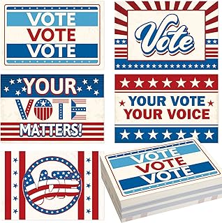 ceiba tree 120 Vote Postcards Vintage White Red Blue Blank Patriotic Theme Election Post Card