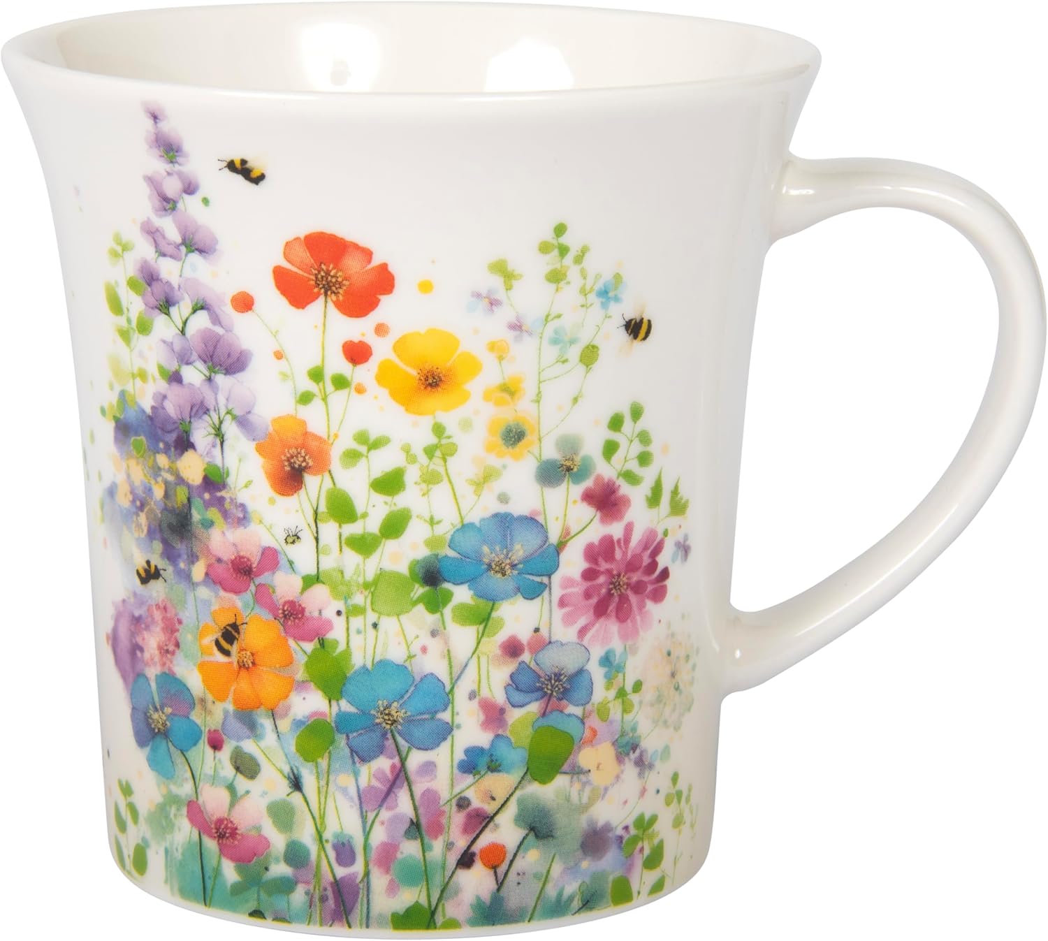 Lesser & PAVEY Portfolio Floral Meadow Mug Bug Art, Tea and Coffee Mugs for Hot Drinks | Fine China Printed Mugs for Kitchen & Home | Reusable Ceramic Cups for Every Occasion | Gifts for Women & Men