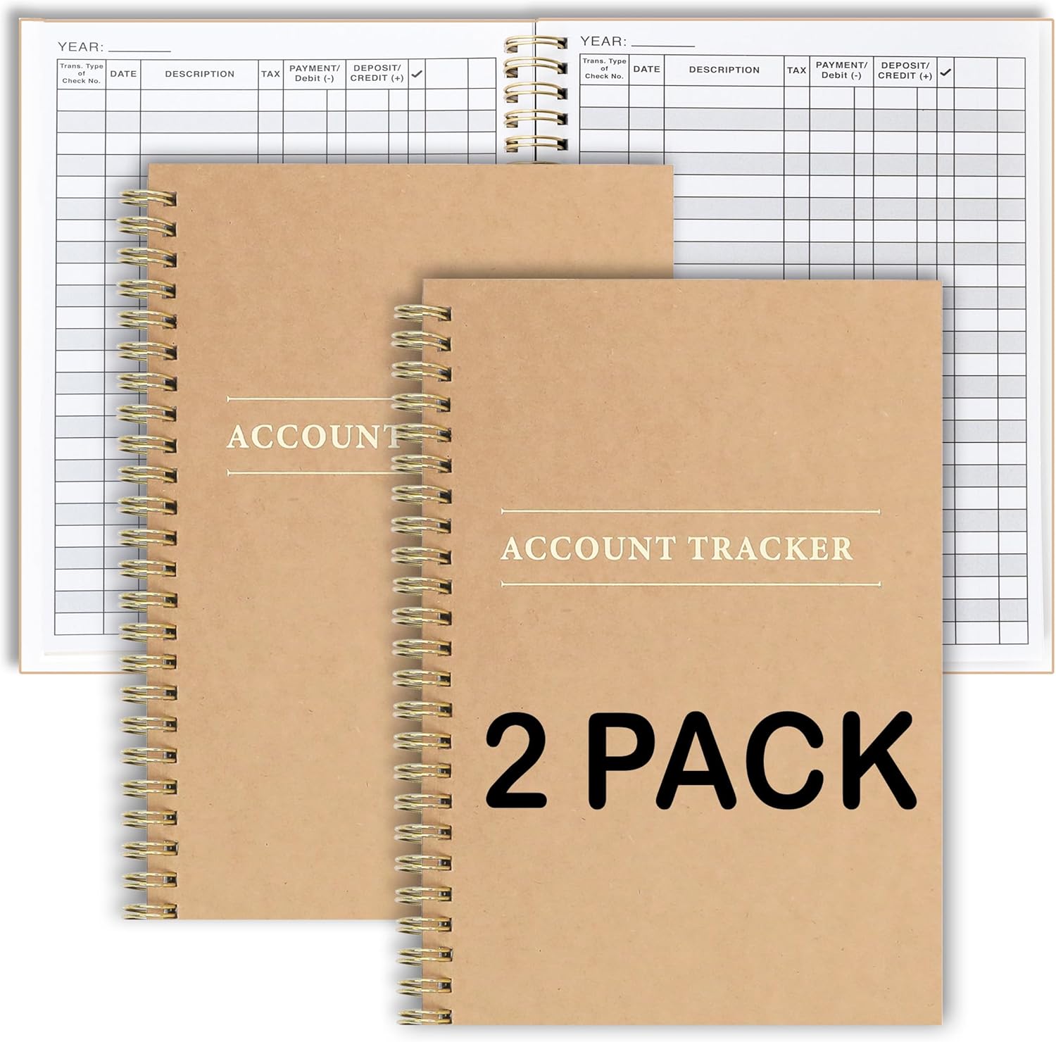 2 Pack Accounting Ledger Books for Home Budget Tracking, Business Bookkeeping - Home Expense Tracking Notebook - Expense Ledger for Small Business Bookkeeping - Bookkeeping Book (100 Pages 2 Pack)