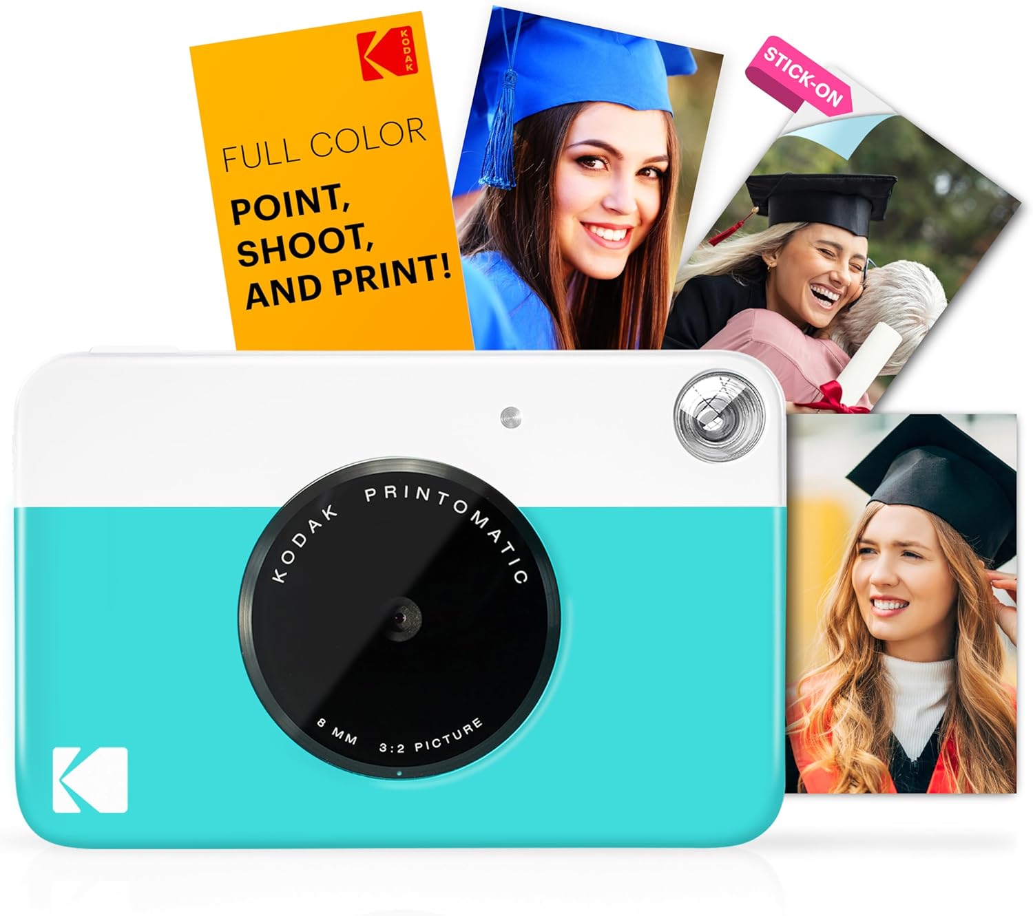 KODAK Printomatic Full-Color Instant Print Digital Camera - Zink 2x3" Sticky-Back Photo Paper - 5MP, Portable, Creative Fun Gift for Birthday, Christmas, Holiday - Blue
