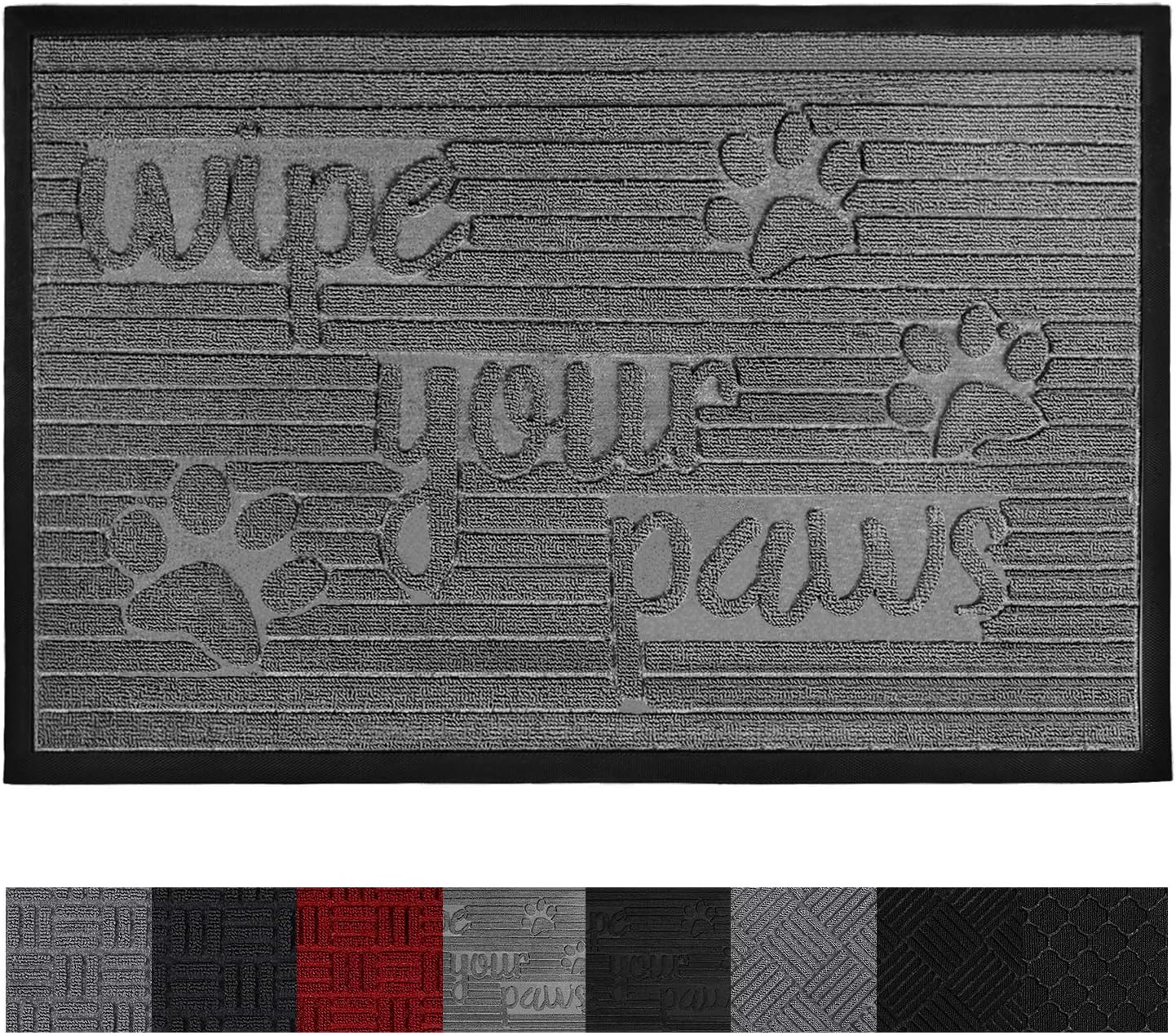 OLANLY Original Durable Rubber Door Mat, 60x90cm, Heavy Duty Doormat, Indoor Outdoor, Waterproof, Easy Clean, Low-Profile Mats for Winter Snow, Entry, Patio, High Traffic Areas Gray Stone Paws