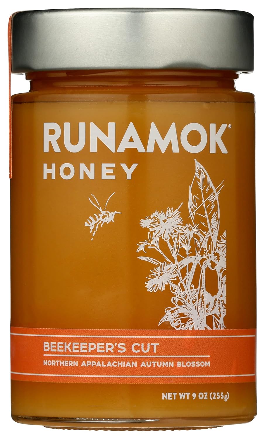Runamok Beekeeper's Cut, Autumn Blossom Honey, Authentic & Pure Raw Honey, Gluten Free & Natural Sweetener, 9 Oz (Pack of 6)