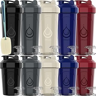 -10 PACK- small Shaker Bottles for Protein Mixes | BPA-Free & Dishwasher Safe | 5 Large 28 oz & 5 20 oz | Blender Shaker Cups for protein shakes