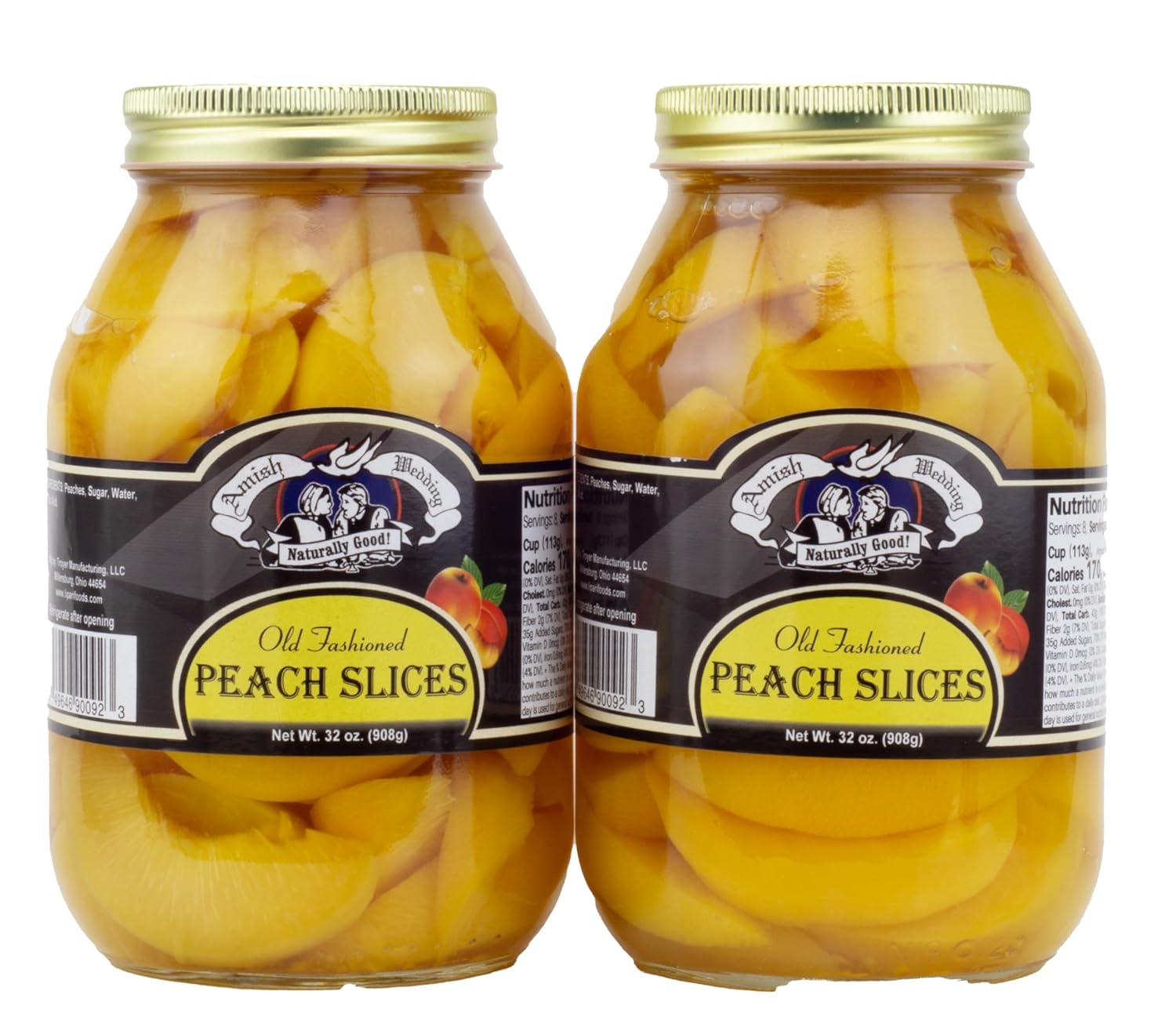 Amish Wedding Sliced Peaches 32oz (Pack of 2)