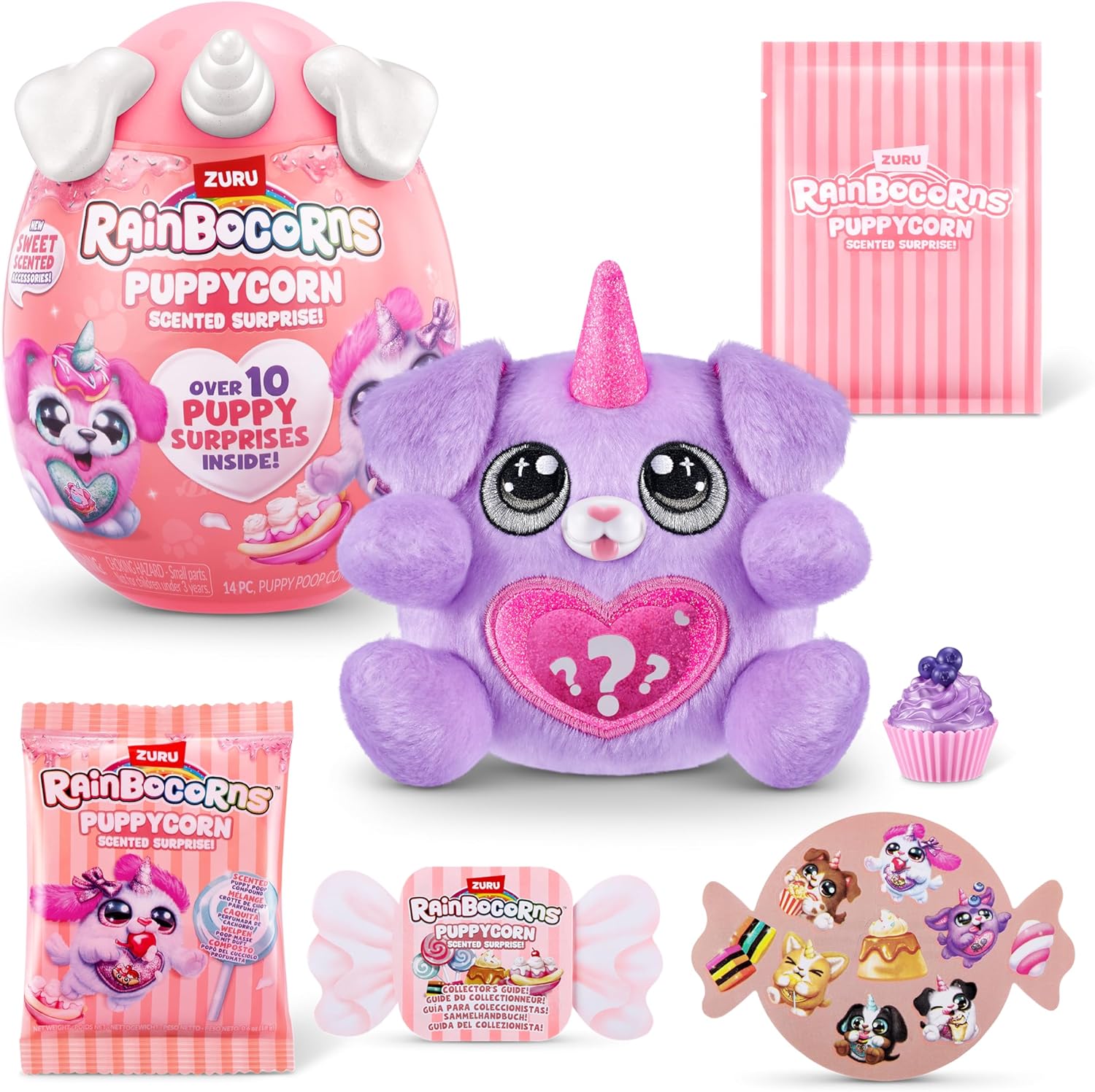 Rainbocorns Puppycorn Hound Dog Scent Surprise - Surprise Unboxing Soft Toy, Scented Puppy Plush for Girls by ZURU