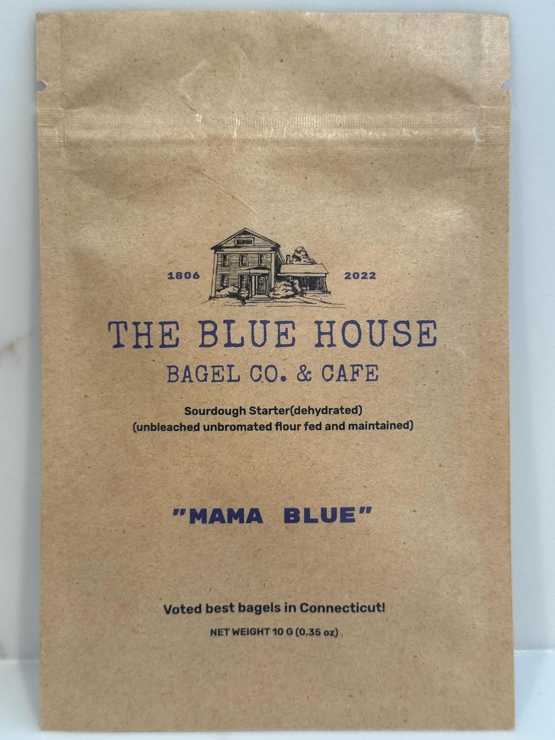 The Blue House Bagel Co Dehydrated Sourdough Starter - Mama Blue | Voted Best Bagels in Connecticut |137 - Year Italian Heritage, Artisan-Raised | non-GMO | Perfect for Bread, Bagels, Pizza Dough | Beginner Friendly with Step-by-Step Instructions |10 Grams