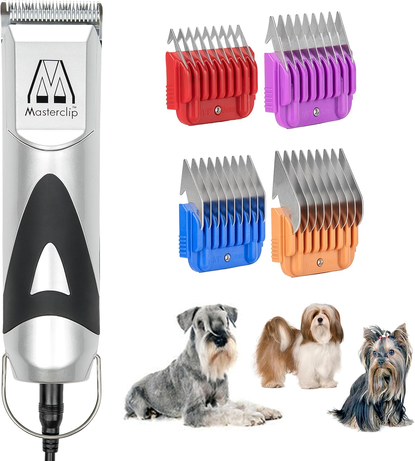 MASTERCLIP Dog Clipper for Bichon Frise, Shih Tzu, Lhasa Apso and Schnauzers. Mains Powered Clippers Professional Results on All Lap Dogs That Have Thick, Long, Dense, Wavy or Flowing Hair.
