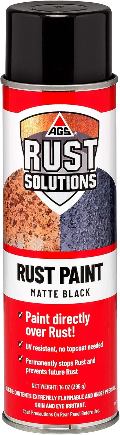 Rust Spray Paint, 14oz, Durable Matte Black Finish, Safe for All Surfaces, Eradicate Rust and Ensure Long-Lasting Protection Against Weather and Wear