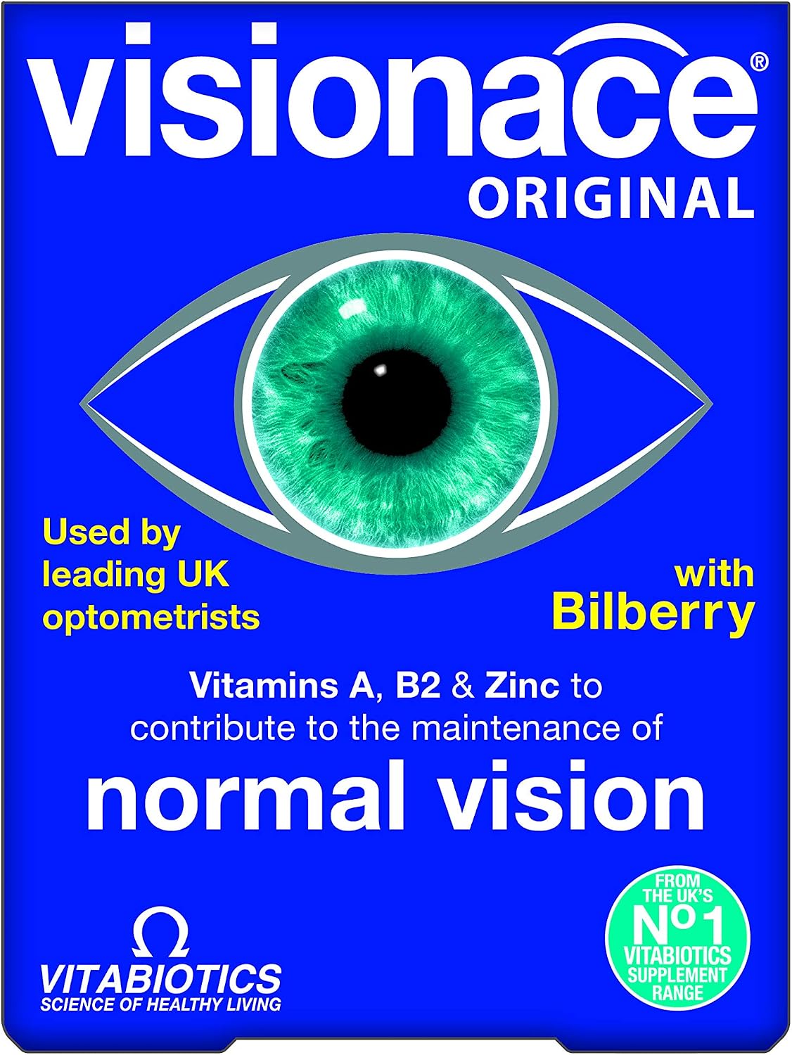Vitabiotics Visionace Original - Nutritional Multivitamin for Normal Vision | Vitamins A, B2 and Zinc - 30 Tablets