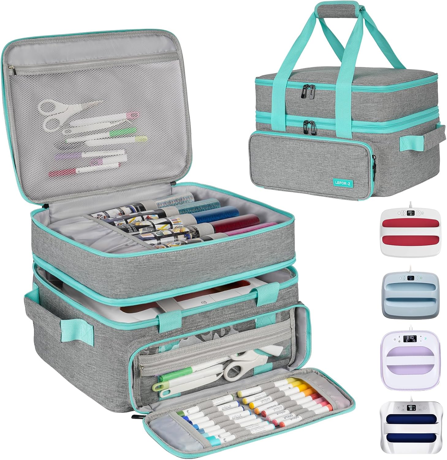 Carrying Case Compatible with Cricut EasyPress 2/Cricut EasyPress3 (9"x9",10"x10",12"x10"),Double-Layer Heat Press Machine Storage Bag Fits for Htvront(10"x10"),Tools and Accessories,Easy Press Mat