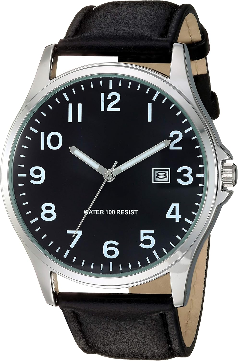Amazon Essentials Men's Easy to Read Strap Watch