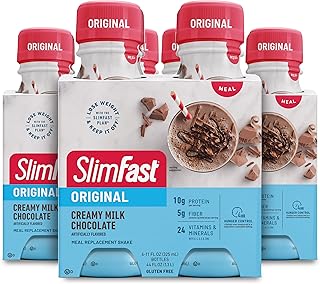 SlimFast Meal Replacement Shake, Original Creamy Milk Chocolate, 10g of Ready to Drink Protein, 11 Fl. Oz Bottle, 4 Count (Pack of 3) (Packaging May Vary)