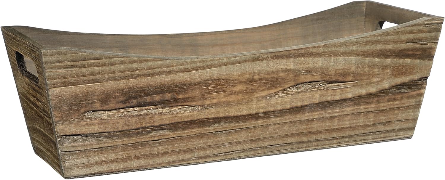 Classic Home and Garden Wood Window Box - Handled Buffalo Brown