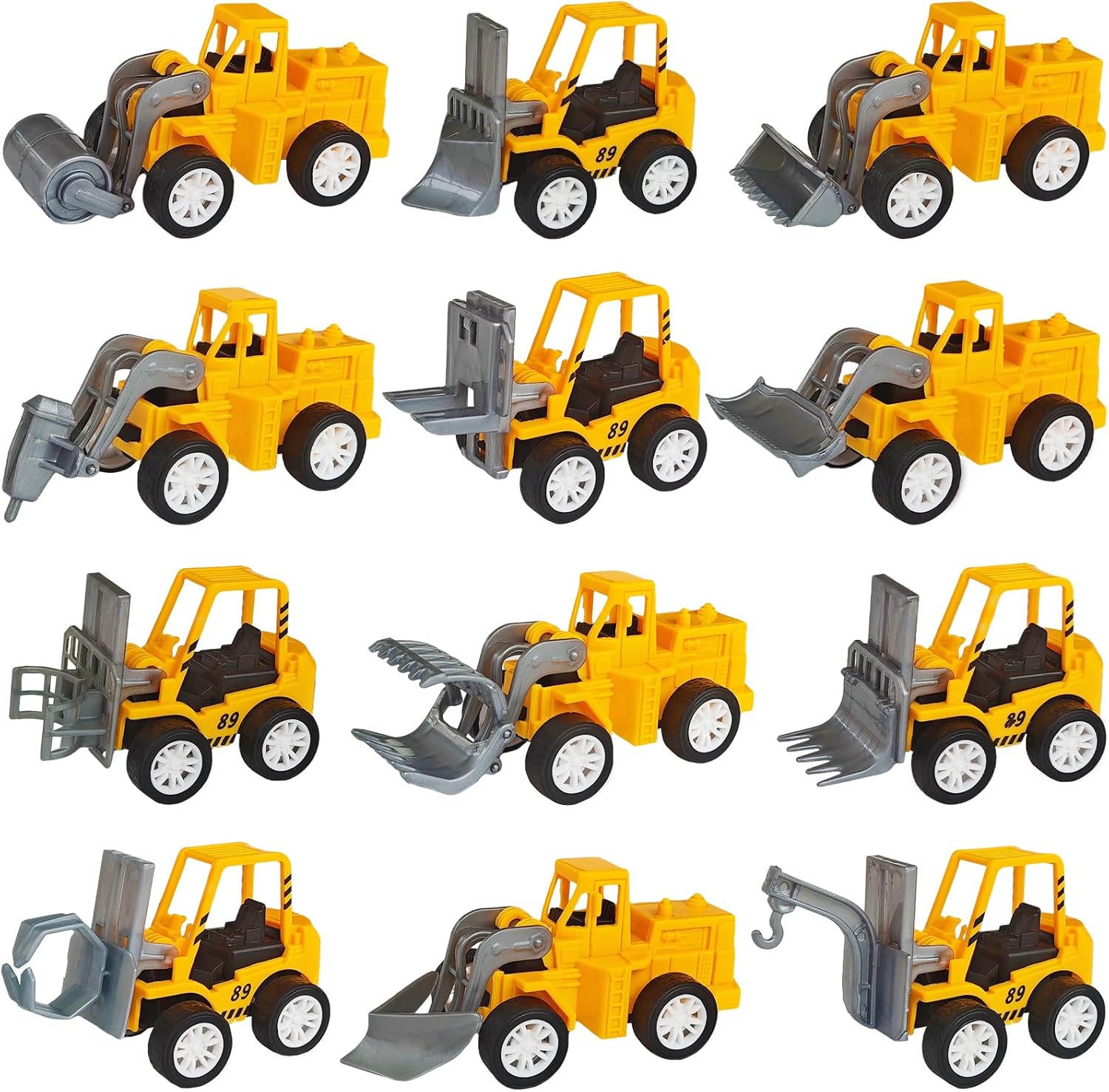 OJYUDD 12 Pcs Mini Construction Vehicles,Pull Back Engineering Vehicles,Play Figure Vehicles Toys for Birthday Party Favors,Gifts,Rewards