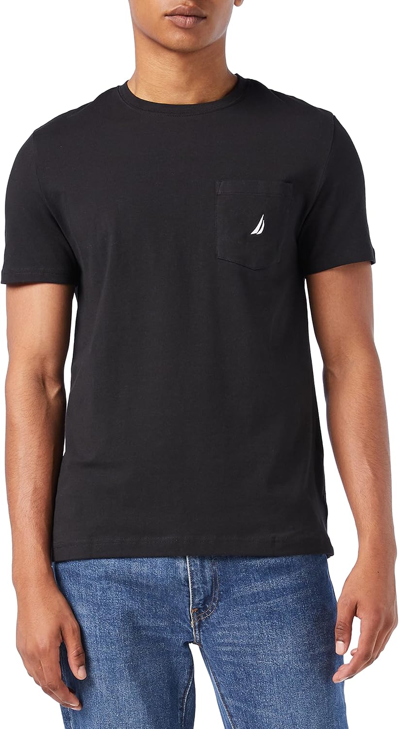 Nautica Men's Solid Crew Neck Short-Sleeve Pocket T-Shirt
