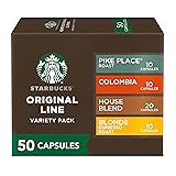 Starbucks by Nespresso Original Line Mild Variety Pack Coffee, 50-count Espresso Pods