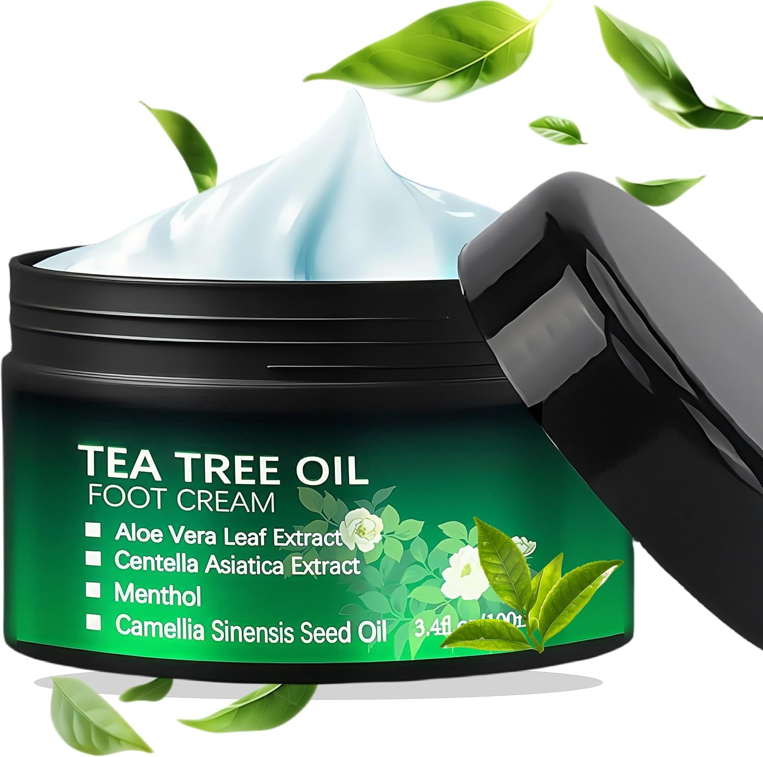 Tea Tree Oil Foot Cream for Cracked Heels & Dry Skin – Athletes Foot Cream Intensive Moisturizing Formula, Callus Softens for Hard Skin, Softens Feet & Hands
