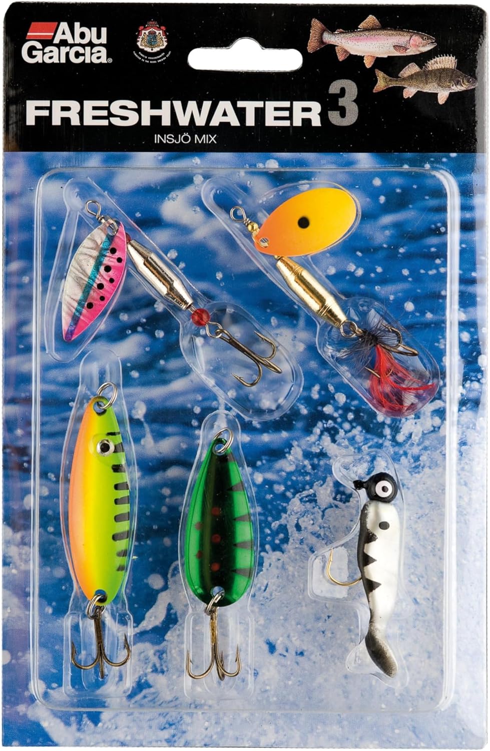 Abu Garcia Freshwater Mix 3 – Premium Lure Assortment for Trout and Perch Fishing – Includes Spinners, Spoons, and Soft Bait – Complete Freshwater Fishing Kit, Assorted Varied