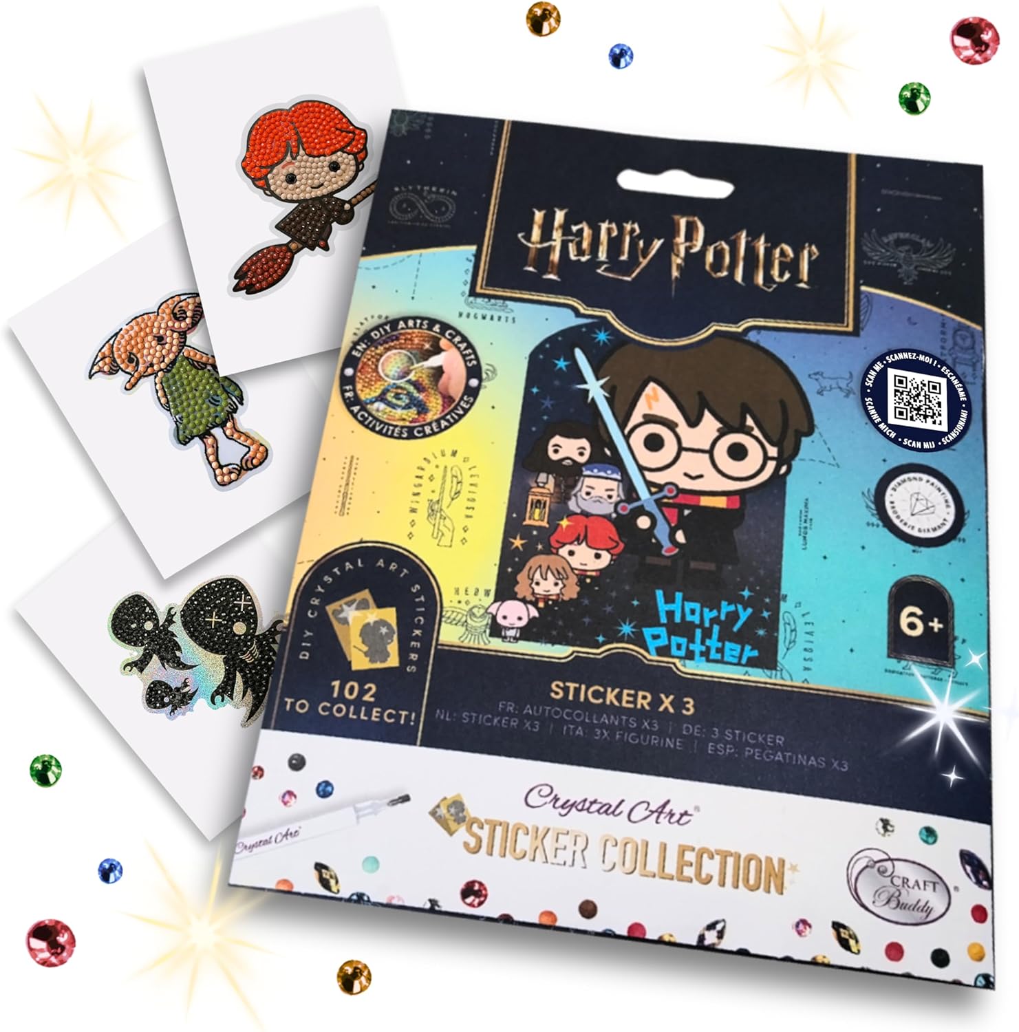 Harry Potter Crystal Art Sticker Pack - 3X DIY Diamond Art Stickers