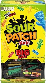 SOUR PATCH KIDS Big Individually Wrapped Soft & Chewy Candy, Bulk Candy, 240 Count Box