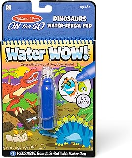 Melissa & Doug On The Go Water Wow! Reusable Water-Reveal Activity Pad – Dinsoaur Books, Stocking Stuffers, Arts And Crafts Toys For Kids Ages 3+