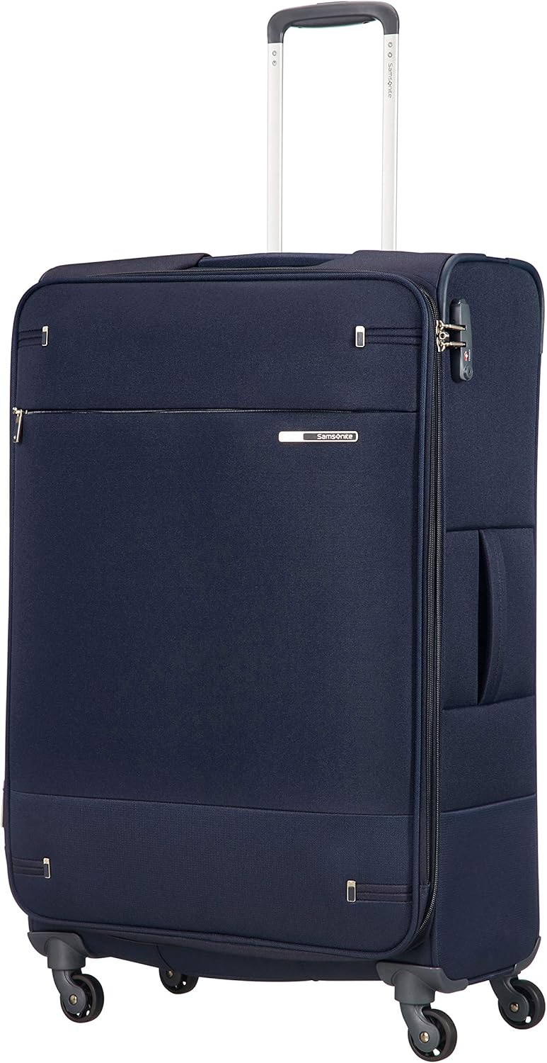 Samsonite Base Boost - Spinner L Expandable Suitcase, 78 cm, 105/112.5 l, Blue (Navy Blue)