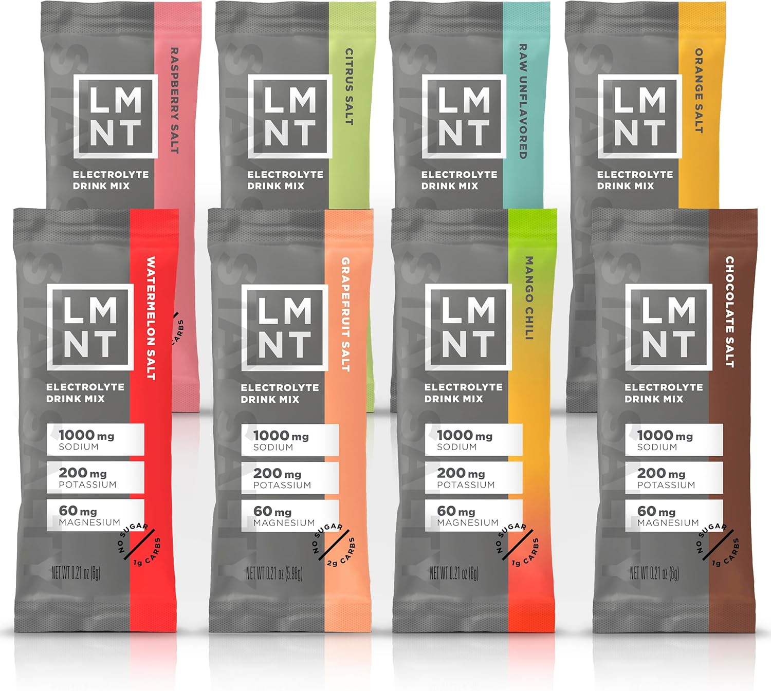 LMNT Zero Sugar Electrolytes - Sample Pack | Drink Mix | 8-Count