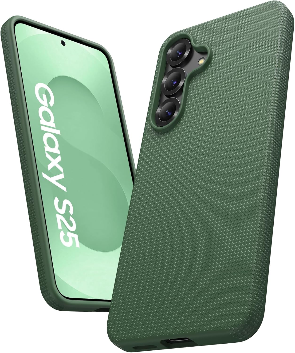 SIXBOX for Samsung Galaxy S25 Case, Thin Fit & Military Grade Drop Protection, Anti-Fingerprint & Slip Texture, Durable Soft Silicone Shockproof Protective Phone Case for Galaxy S25 6.2" 2025, Green