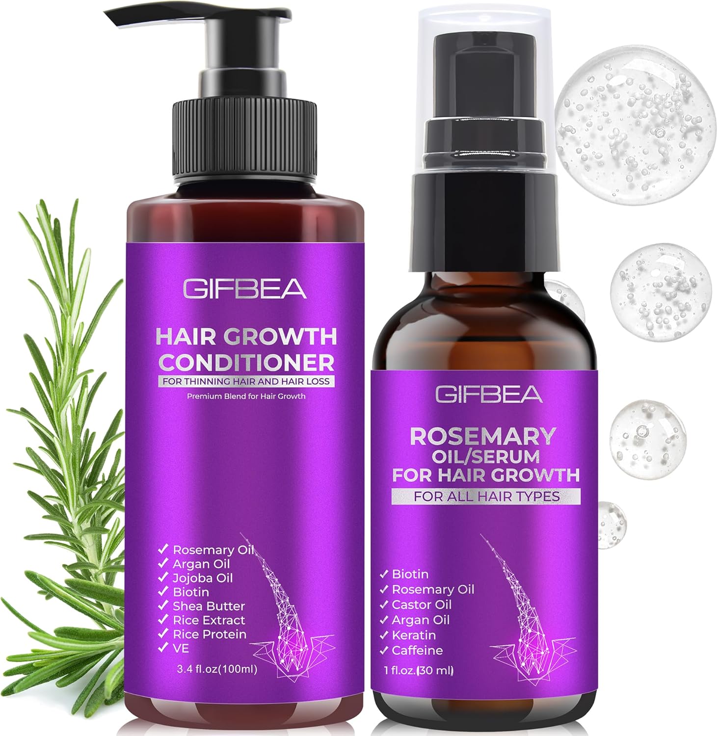Rosemary Hair Growth Oil Hair Loss Treatment Hair Thickening Products for Men Women