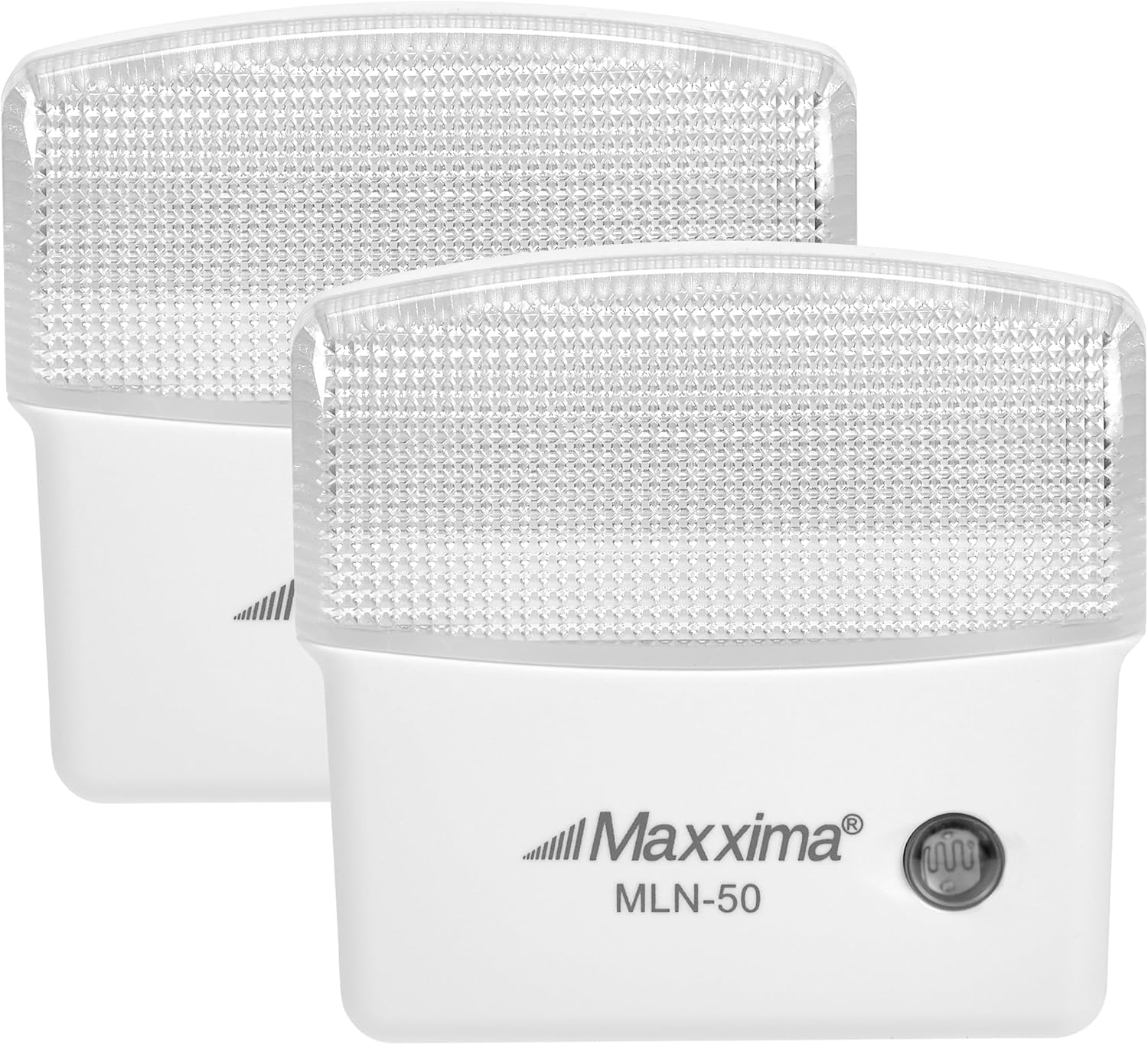 Maxxima LED Night Light with Dusk to Dawn Sensor - Featuring 25 Lumens, Plug in, Ideal for Bedrooms, Bathrooms, Basements, Hallways, and Senior Living, Cool Light - 2 Pack