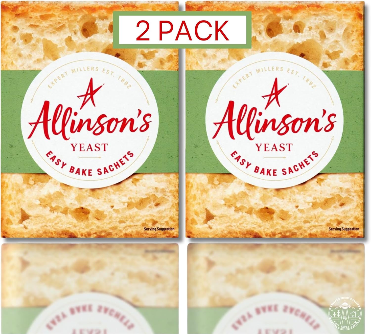 2 x 6 Sachets of Dry Yeast for Perfect Bread Making, Hand Baking, Pizza Dough, Rolls and Loaves - A Must-Have for Home Cooking