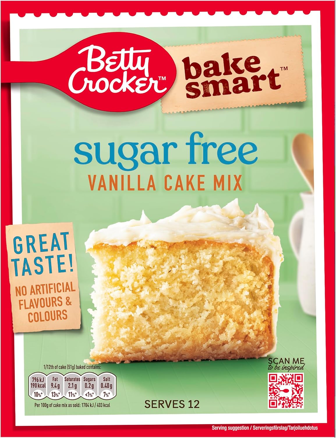 Betty Crocker Bake Smart Sugar Free Vanilla Cake Mix 350g