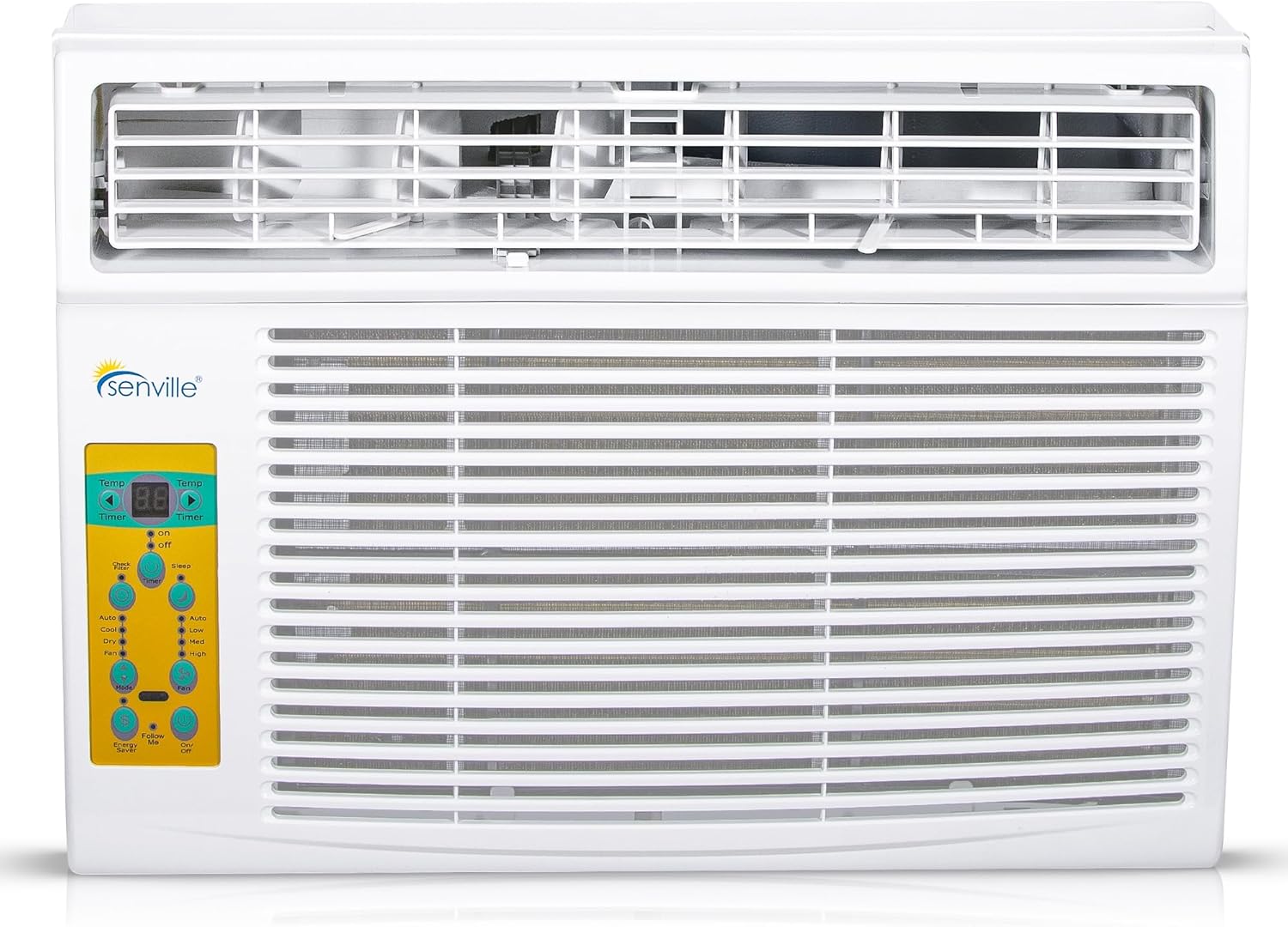 Senville 6,000 BTU Window Air Conditioner, Cools Up to 250 Sq. Ft., Easy to Use, Washable Filter