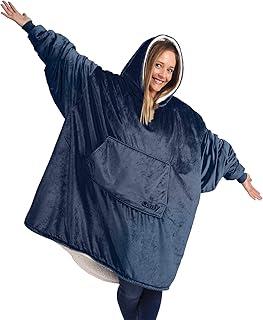 THE COMFY Original | Oversized Microfiber & Sherpa Wearable Blanket, Seen On Shark Tank, One Size Fits All (Blue)