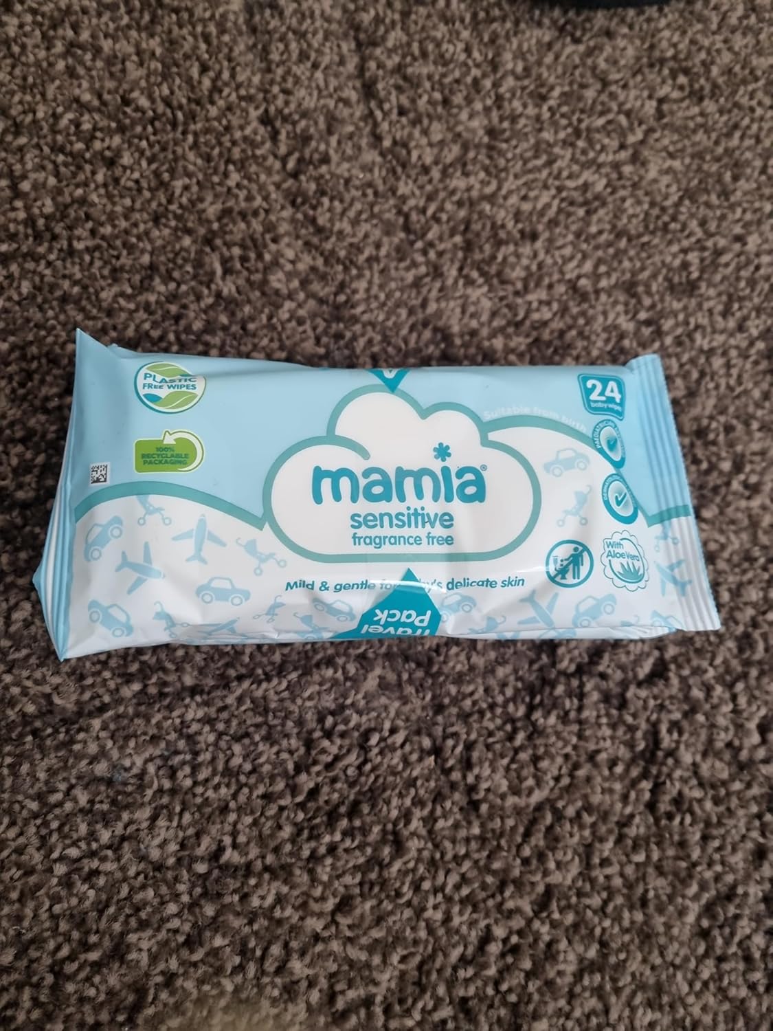 12x Mamia Sensitive Fragrance Free Wipes 60 Pack
